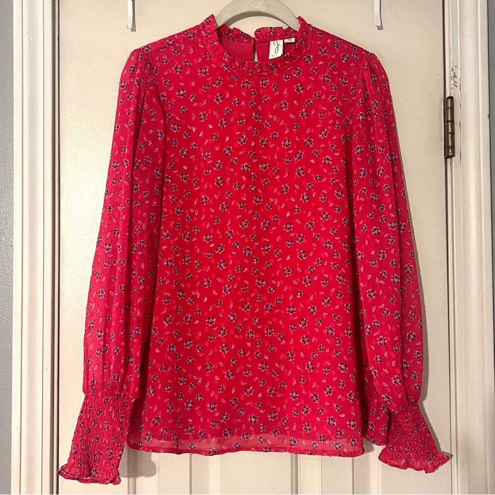 Joie long sleeve magenta blouse size small